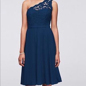 David’s Bridal navy bridesmaid dress lightly used